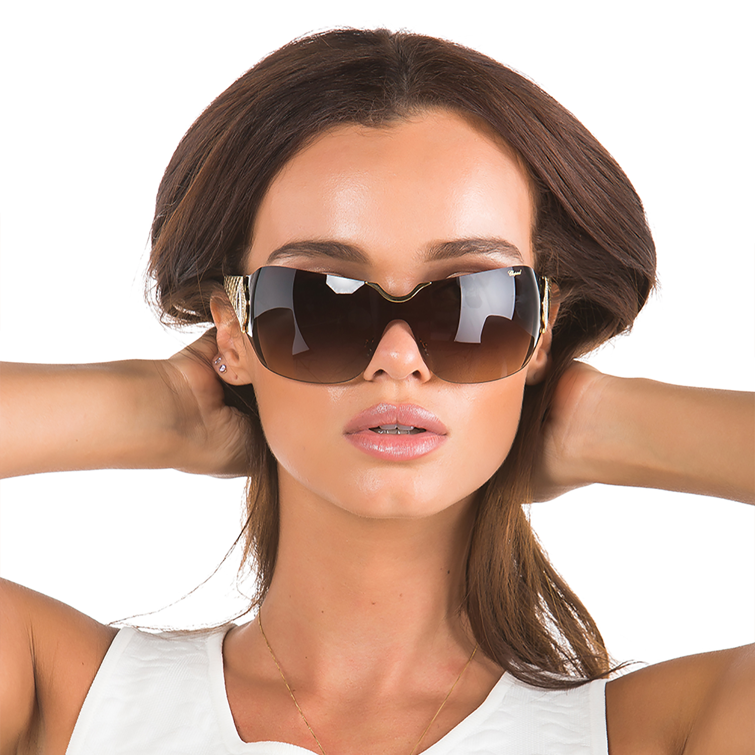 Chopard SCH 883 Women Shield Wrap-Around Sunglasses | eBay